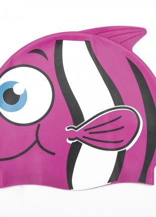 Шапочка для плавания 26025 в форме рыбки (Фиолетовый)