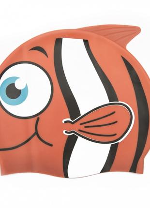 Шапочка для плавания 26025 в форме рыбки (Оранжевый)