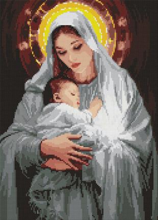 Набір з алмазною мозаїкою "Ніжність матері" з АВ стразами 40х50см
