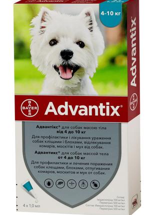 Bayer Адвантикс (Advantix) краплі від бліх, кліщів для собак 4...