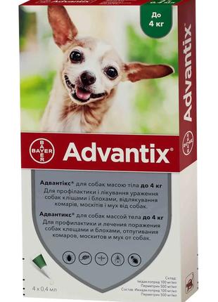 Bayer Адвантикс (Advantix) капли от блох, клещей для собак до ...
