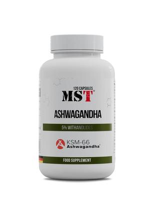 Натуральная добавка MST Ashwagandha KSM-66, 120 капсул
