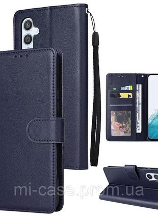 Чехол книжка для Samsung Galaxy A55 Синий магнит шнурок