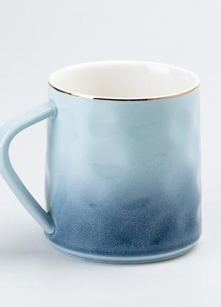Чашка керамическая 400 мл для чая или кофе Синяя