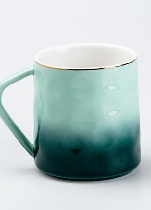 Чашка керамическая 400 мл для чая или кофе Зеленая