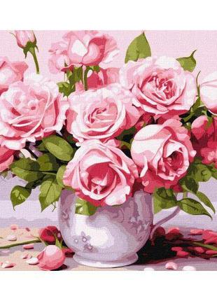 Картина по номерам "Розовые розы" 40х50 см