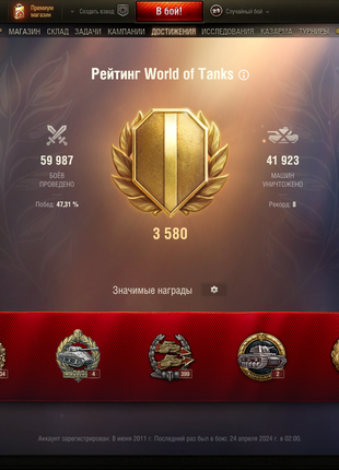 Акаунт World of Tanks