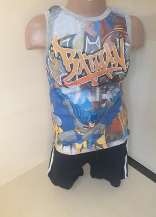 Летний костюм для мальчика Бетмен майка шорты размер 110 116 122