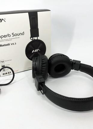 Беспроводные наушники накладные bluetooth NIA X3 / Наушники на...