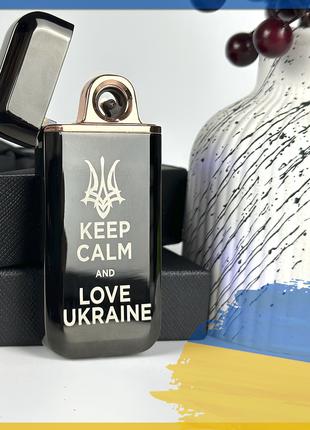 Зажигалка электроимпульсная USB с фонариком персональная грави...