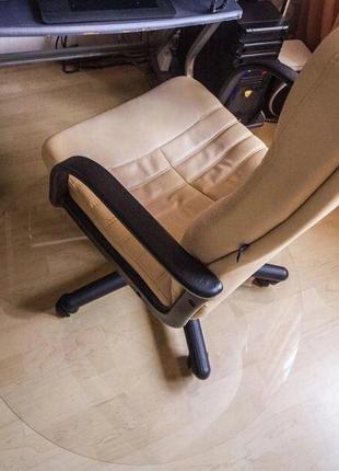 Защитный коврик под кресло круглый D100см (2мм) прозрачный, по...