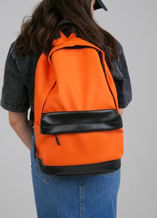 Универсальный рюкзак City в удобном размере в экокожи, оранжев...