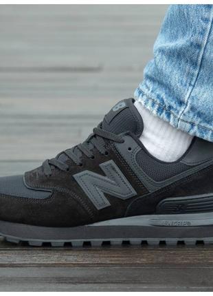 Мужские кроссовки New Balance 574 Legacy Total Black черные за...