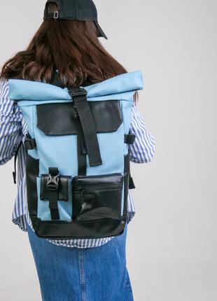 Практичний жіночий рюкзак ролтоп для ноутбука Rolltop, з екошк...