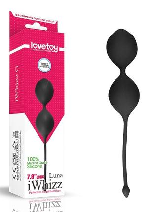 Вагінальні кульки - iWhizz Luna Kegel Ball 7.8" Black Кітті