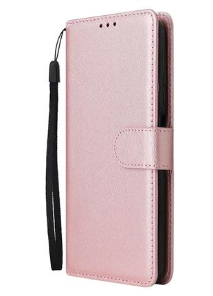 Чехол книжка для Poco M6 Pro Розовый магнит шнурок