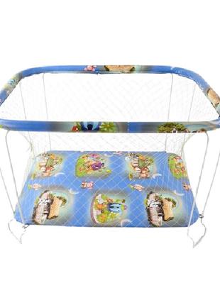 Манеж дитячий KinderBox Будиночок 95 х 75 х 60 см Blue (101157)