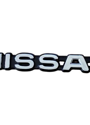 Напис на кришку багажника Nissan Ніссан хром з чорним 163x20мм...