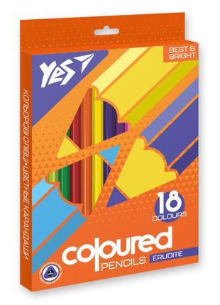 ​Олівці кольорові Yes Erudite 18 кольорів (290643)