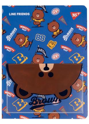 Папка Yes Line Friends Brown A4 (492109)