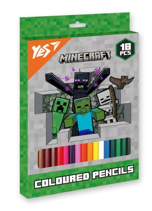 ​Олівці кольорові Yes Minecraft heroes 18 кольорів (290732)