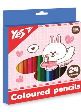Олівці кольорові Yes Line Friends Cony 24 кольори (290742)