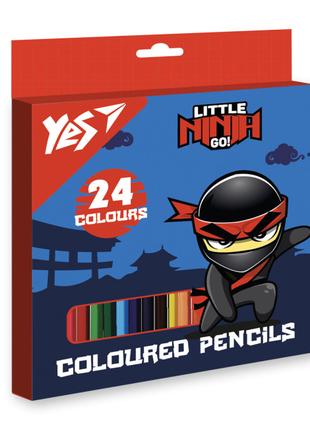 Олівці кольорові Yes Ninja синій 24 кольори (290743)