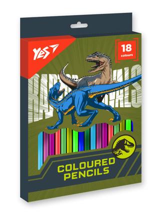 ​Олівці кольорові Yes Jurassic World хакі 18 кольорів (290736)