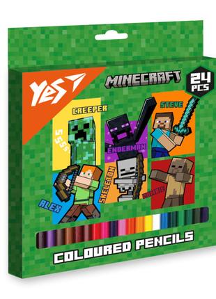 Олівці кольорові Yes Minecraft Heroes 24 кольори (290740)