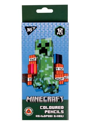 Олівці кольорові Yes Minecraft 12 кольорів (290701)