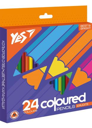 Олівці кольорові Yes Erudite 24 кольори (290644)
