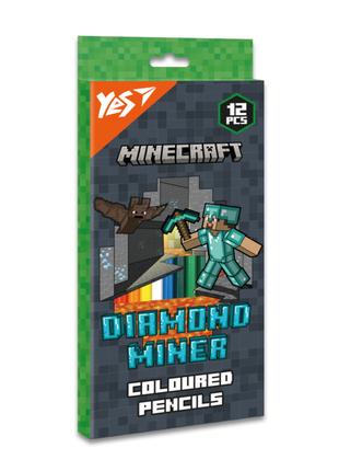 Олівці кольорові Yes Minecraft Diamond Miner 12 кольорів (290720)