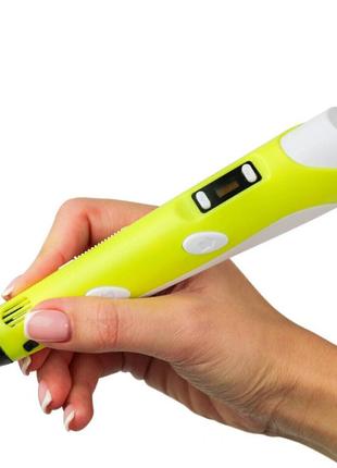 3D ручка з LCD дисплеєм 3DPen Hot Draw 3 Yellow Комплект еко п...