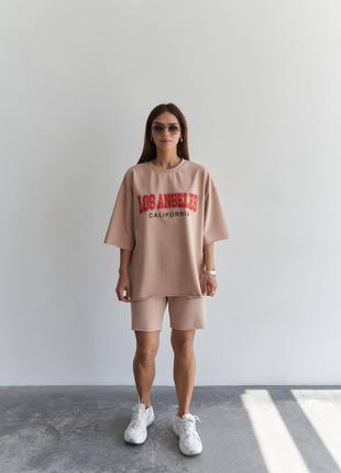Женский летний спортивный костюм Los Angeles футболка+шорты