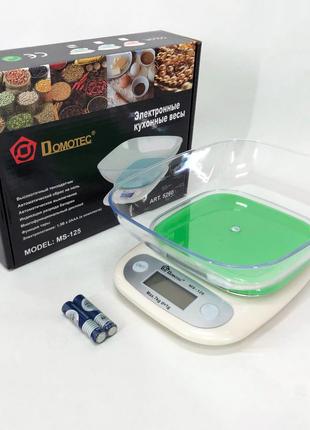 Весы кухонные DOMOTEC MS-125 Plastic, точные кухонные весы, ве...