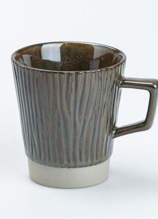 Чашка керамическая для чая и кофе 300 мл в стиле ретро Графит