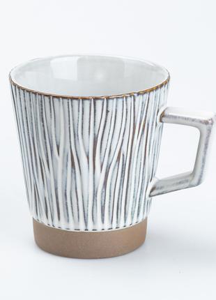 Чашка керамическая для чая и кофе 300 мл в стиле ретро Коричневая