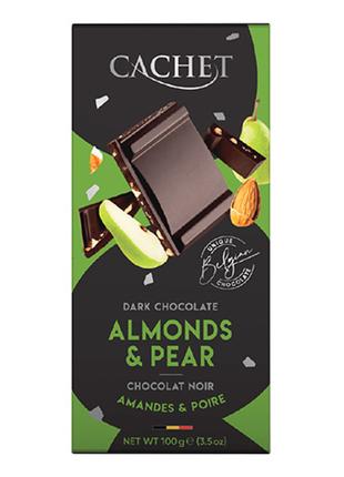 Шоколад чорний Cachet 57% какао з грушею та мигдалем 100 г, Бе...