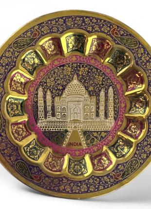 Тарелка бронзовая настенная " Тадж Махал" ( d-18; h-1 см)