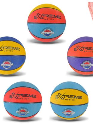 Мяч баскетбольный BB2313 (50шт) №7 резина, 500 грамм, MIX 5 цв...