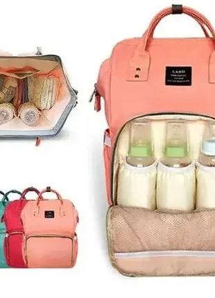 Сумка-рюкзак для мам и пап с термо-карманами для бутылочек на ...