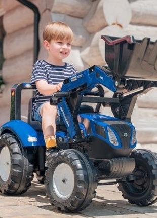 Детский трактор на педалях с прицепом и передним ковшом Falk 3...