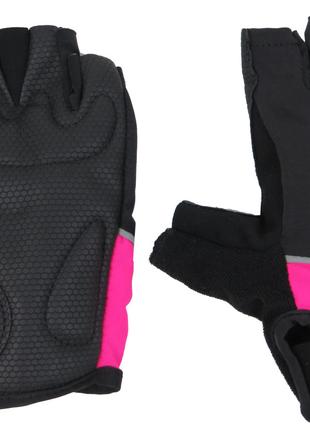Женские перчатки для спорта, велоперчатки Crivit черные с розовым