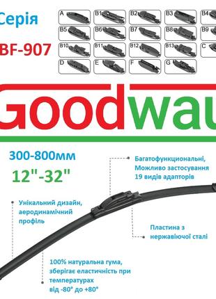 Щітка склоочисника безкаркасна універсальна 475 мм; 19" WBF90719