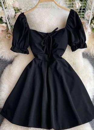 Женское платье с коротким рукавом черный