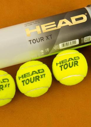 М'ячі, для великого, тенісу, HEAD, Tour, XT, 4шт