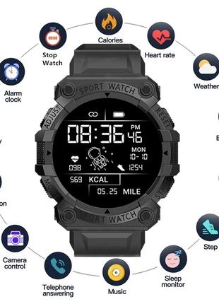 Фитнес браслет смарт часы Smart watch FD68S Black