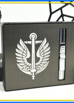 Футляр Морская Пехота на 20 сигарет + зажигалка Газовая и USB ...