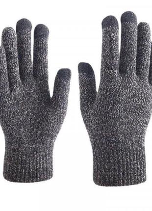 Чоловічі сенсорні теплі рукавички сірі Код/Артикул 5 0528-1