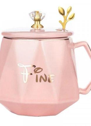 Чашка с подогревом в подарочной упаковке розовая Код/Артикул 5...